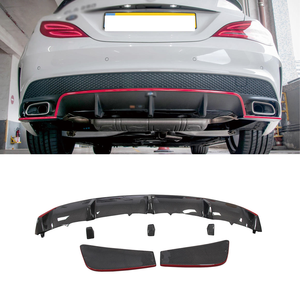 Difusor trasero de fibra de carbono estilo RZ de alto brillo, divisor, alerón, pala para Mercedes W117 Clase <span class=keywords><strong>CLA</strong></span> CLA200 CLA250 CLA45 <span class=keywords><strong>AMG</strong></span> - Product Image 2
