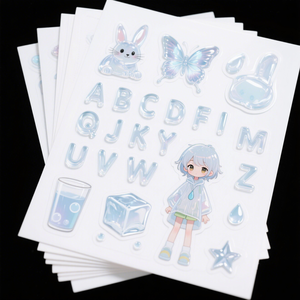 Mignon petit elfe coloré Journal tasse à eau Goo carte autocollants 50 feuilles PVC gros autocollants de dessin animé - Product Image 5