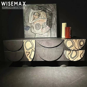 WISEMAX FURNITURE Italian Minimalist Living Room Furniture Solid Wood Storage Cabinet Creative Black <strong>Kitchen</strong> <strong>Sideboard</strong> <strong>for</strong> Hotel - Product Image 3