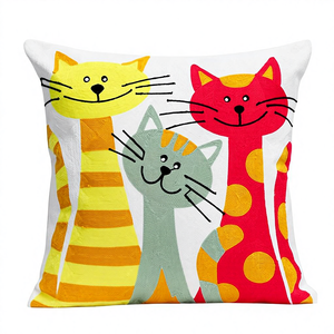 Funda de Almohada Cuadrada Moderna Decorativa con Bordado Abstracto de Animales, Reversible, de Algodón, Personalizable, con Cierre de Cremallera, para Uso en el Hogar y Hoteles - Product Image 4