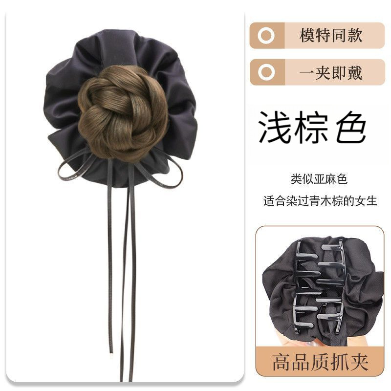 Barrette à cheveux avec ruban [marron clair]