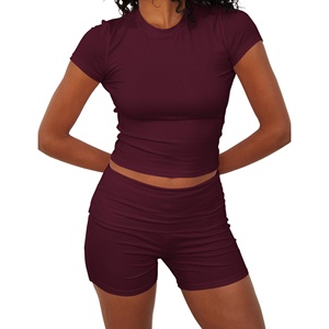 Survêtement <span class=keywords><strong>de</strong></span> fitness deux pièces personnalisé pour femmes, <span class=keywords><strong>tenue</strong></span> <span class=keywords><strong>de</strong></span> salon <span class=keywords><strong>de</strong></span> yoga respirante et écologique pour l'été - Product Image 2