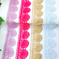 Dentelle brodée personnalisée en polyester 100% écologique, 5 yards, pour chaussures et sacs