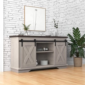 Best Seller Sliding Barn Door Cabinet Hardware Kit for Double Doors TV Stand Storage Wood Cabinet