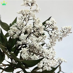 Rama de hojas de <span class=keywords><strong>Nandina</strong></span> artificial con bayas, tallo largo, hojas de seda, rama de plástico para decoración del hogar, mesa, bodas, jarrones, días festivos y oficina. - Product Image 2