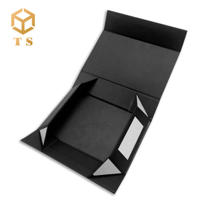 Custom Logo Large black Empty Magnetic Cardboard paper Box Clothes Shipping Gift Boxes with Bow