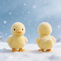 Peluche Canard Jaune Adorable avec Rembourrage en Coton PP, Matière 100% Polyester, Cadeau d'Anniversaire Unisexe pour Enfants