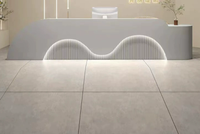 Comptoir de réception minimaliste moderne pour hôtels, salons de beauté, magasins de vêtements - Design incurvé de luxe léger et durable