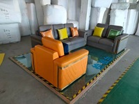 Ensemble de canapés sectionnels carrés modernes en velours et similicuir avec rangement, rembourrés en mousse et pieds en métal, pour appartement, chambre et salon