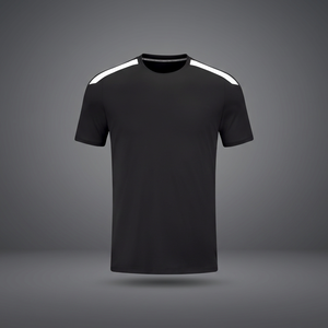 Men's Black Short Sleeve Crew Neck Moisture Wicking <b>Polyester</b> <b>T</b>-<b>Shirt</b> Regular Fit Solid Color All Seasons Apparel - Product Image 3