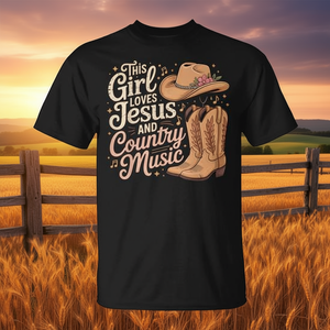 Camiseta con la frase "Esta chica ama a Jesús y a la música country" - Product Image 3