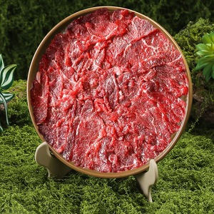 Platos redondos de melamina modernos, ideales para servir carne de res Chaoshan recién cortada en restaurantes de hot pot. - Product Image 1