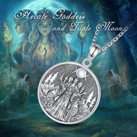 Colliers Pendentifs Spirituels Changda : Cadeaux Sorcières, Lilith, Hécate, Phases de Lune, Pentacle, Triple Lune, Déesse, Sorcières