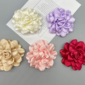 Camellia 3D Padded Fabric Flower Hair <b>Clip</b> 12 Cm <b>Wedding</b> Hair Accessories Hand Knitted Cloth Decor - Product Image 3
