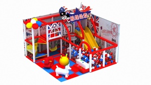 Safe Non-toxic soft kids indoor playground equipment children with <b>trampoline</b> park and ocean theme for resort hotel adventure - Product Image 1