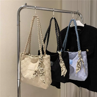 Sac fourre-tout en toile polyvalent incontournable pour femme, grand format, texture à carreaux, idéal pour le travail, le shopping et les voyages