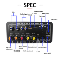 Système audio compact pour véhicule avec cadre en fer noir, son équilibré et clair, carte mère D30, Bluetooth, USB, TF, double microphone et télécommande