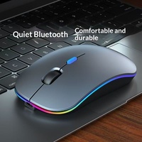 Souris sans fil silencieuse Qinlang intelligente rechargeable USB à capteur optique double mode, rétroéclairage coloré, 4 boutons pour ordinateur portable