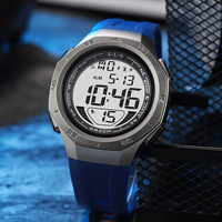 Jam Tangan Elektronik Digital Sporty Bercahaya Gaya Baru Trendy Simpel Multifungsi Pria