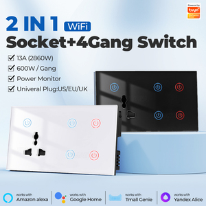 Điện Màn hình tuya thông minh Wifi 13A chúng tôi EU Anh ánh sáng cảm ứng tường Ổ cắm chuyển đổi App tự động hóa nhà Alexa Google nhà cuộc sống thông minh - Product Image 3