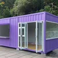Maison modulaire de luxe préfabriquée à deux étages en conteneur 20 pieds 40 pieds personnalisable murs de verre de couleur personnalisée pour bureaux hôtels