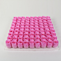 Vente en gros d'usine, 81 pièces/boîte, têtes de roses artificielles en savon, boîte cadeau, fleurs parfumées, décoration de mariage, fleurs artificielles en savon