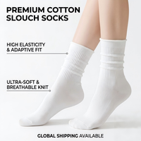 Chaussettes amples en coton pour femmes, chaussettes côtelées premium, chaussettes longues vintage, chaussettes longues amples, fabrication OEM pour le marché américain et européen