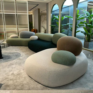 Modernes Kopfsteinpflaster-Design Couch-Set aus Samtstoff Modulares Ecksofa Kieselstein-Möbel Hotel-Lobby-<span class=keywords><strong>Sofa</strong></span> - Product Image 6