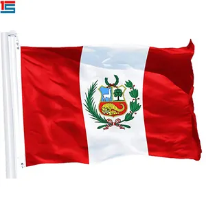 Custom made 90*150CM 100% polyester stock all countries Peru national flag