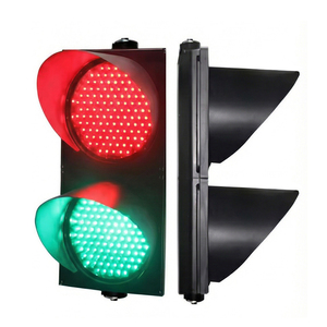 工場製造の200mm防水IP53 PCハウジングDC12-36V道路安全警告交通信号灯 - Product Image 1