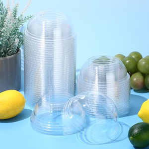 En stock, couvercles jetables transparents en plastique PET pour gobelets à bubble tea - Product Image 4