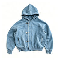 Sweat-shirts surdimensionnés de qualité supérieure en coton/polyester avec logo personnalisé OEM, boucle à fermoir, streetwear, veste pour hommes, sweats à capuche