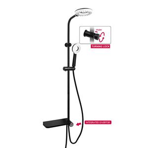 Usine Inoxydable Ensemble De Douche Haute Qualité Noir Pluie Plafond Système De Douche Multifonctionnel Abs Douche Robinet D'eau Ensemble - Product Image 6