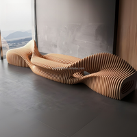 Banc de luxe en bois massif avec section ventilée pour usage extérieur : parcs, gymnases, centres commerciaux, bars, entrées, supermarchés, patios et applications extérieures