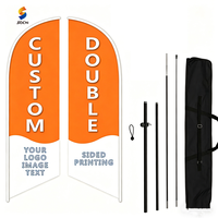 Drapeau publicitaire extérieur personnalisé Bali Bow Sail, bannière volante, drapeau de plage en forme de larme, drapeau plume de 12 pieds en polyester