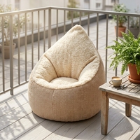 Fauteuil ergonomique sensoriel en forme de goutte d'eau pour enfants, fauteuil paresseux pour bébé en velours côtelé Sherpa de qualité supérieure, siège en mousse rempli de mousse EPS