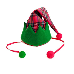 Gorro Navideño Luling Yaoyao, Talla Única, Rojo y Verde, con Pompón, Diseño a Cuadros, para Disfraces, Fiestas y Regalos - Product Image 5