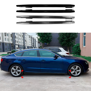 Audi A5 8T Side Skirts Piano Black Carbon Fiber Texture 2007-2017 Four Door Sportback Body Kit ABS Material - Product Image 1