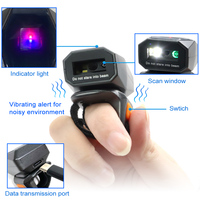 Lecteur de codes à barres portable sans fil Xincode Mini Scanner de codes à barres 2D Scanner d'anneau Image Scanner de codes à barres CMOS