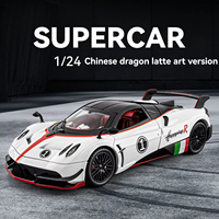 Modèle de voiture de course Pagani Huayr en alliage moulé sous pression à l'échelle 1:24 avec portes ouvrables - Jouet en métal décoratif de collection