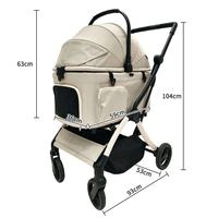 Ventes en gros de poussettes pour chiens de taille moyenne pliables en beige, OEM et ODM, fabriquées en Chine