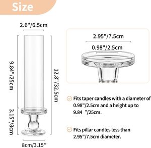 Ensemble de 10 bougeoirs <span class=keywords><strong>en</strong></span> verre coupe-vent sans fond pour décoration de table de mariage, de Noël et de fêtes, pour bougies coniques - Product Image 5