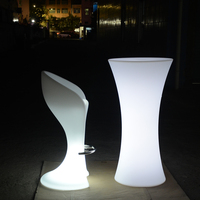Table de bar d'extérieur à LED avec télécommande, batterie rechargeable, étanche IP65, design moderne, en plastique PE