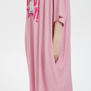 Abito da <span class=keywords><strong>notte</strong></span> stampato personalizzato OEM abbigliamento da <span class=keywords><strong>notte</strong></span> Sexy oversize da donna t-shirt per dormire - Product Image 6