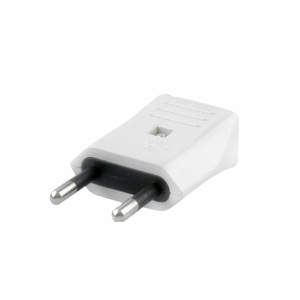 Clavija bipolaire blanche 10 A, fabriquée en matériau résistant, idéale pour des connexions électriques sûres et fiables en... - Product Image 1
