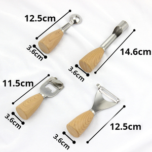 4pcs厨房用具工具套装塑料手柄不锈钢多功能厨房小配件套装 - Product Image 2