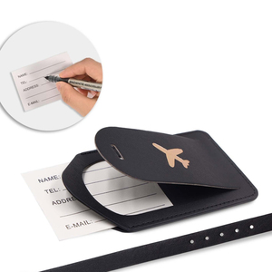Portable PU Luggage Tag Fashion Travel Boarding Card Tag <b>Suitcase</b> Decorative Baggage Label Anti-lost Travel <b>Suitcase</b> Accessories - Product Image 3