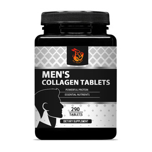 Comprimés de collagène pour hommes adultes les plus vendus, extrait de Fo-Ti, supplément de vitamine C, améliore l'élasticité, la fermeté et l'hydratation de la peau - Product Image 1