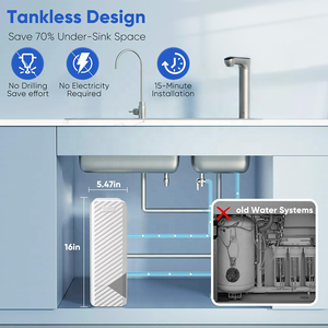 เครื่องกรองน้ำ RO ไฟฟ้าแบบไม่ใช้ถัง 600GPD <span class=keywords><strong>ไหล</strong></span>แรง พร้อมฟังก์ชั่นมิเนอรัลอัลคาไลน์ สำหรับใช้ในบ้าน โรงแรม และเชิงพาณิชย์ - Product Image 5