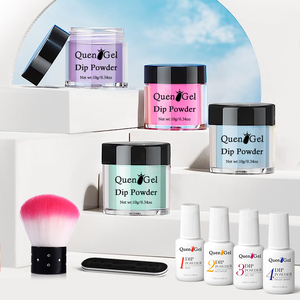 Quengel Private Label Professional Nail Dipping Powder Kit Custom Wholesale High Quality Clear 2 In 1 Nail Dip <strong>Acrylic</strong> Powder - Product Image 6
